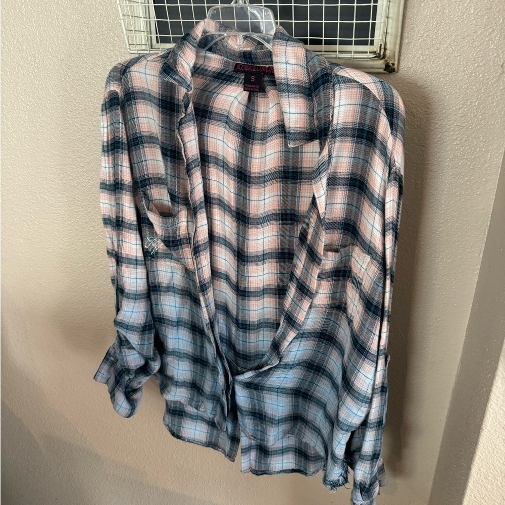 Rock and roll cowgirl flannel shirt